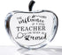 Movdyka Teacher Appreciation Crystal Apple Paperweight - Engraved Thank You Gifts for