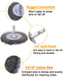 30 Pack 1/4-Inch 3 Rocaris Carbon Steel Wire Wheel Brush with Hex Shank, for Rust Removal, Corrosion and Scrub