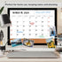 Monthly Calendar Dry Erase Board for Wall, 17"x13" Whiteboard with Black Wood Frame, 2in1 Cork Board Combo