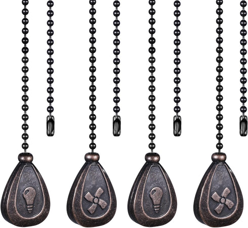 Bronze Ceiling Fan Pull Chain Set, Decorative Fan Pull Chain Pendant Extension,
