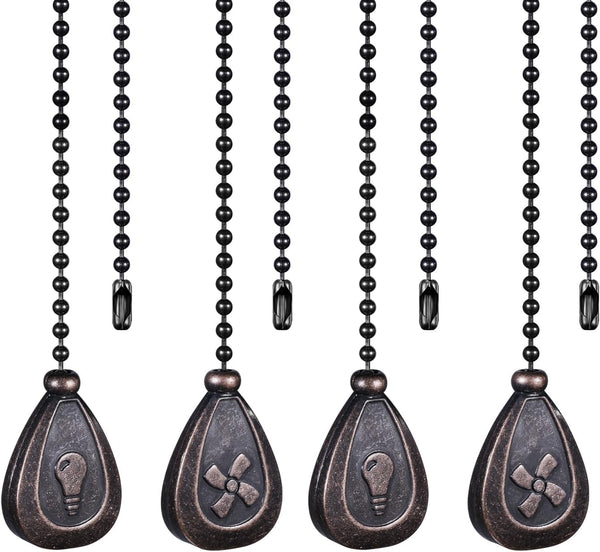 Bronze Ceiling Fan Pull Chain Set, Decorative Fan Pull Chain Pendant Extension,