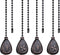 Bronze Ceiling Fan Pull Chain Set, Decorative Fan Pull Chain Pendant Extension,
