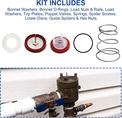 RK1-720A Pressure Vacuum Breaker Repair Kit for Zurn Wilkins 1/2 , 3/4 , and 1 Pressure Vacuum Breaker