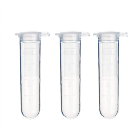 Eowpower 100 Pieces 4 ml Plastic Vial Bottle Tubes for Sample Storage, Beads, Liquid