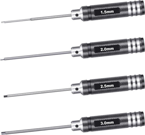 Neewer 4 Piece Set Hex Driver Wrench, Lightweight Titanium Nitride Coating Tools Kit for RC Helicopter