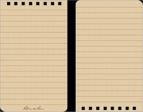Rite in the Rain Weatherproof Top Spiral Notebook, 3" x 5", Brown Cover, Universal Pattern, 3 Pack (No. 435-3)
