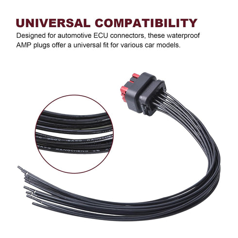 30CM (14 ECU Connector Pins, Car Waterproof AMP Automotive ECU Connector, Auto Plug Socket Universal Housing, pin)