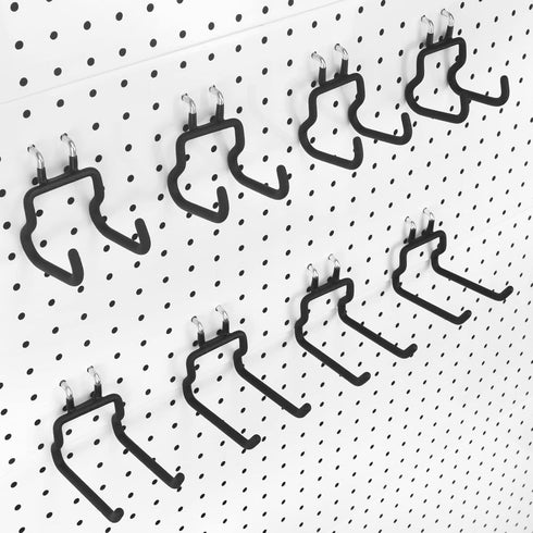G.CORE 8-Pack Pegboard Hooks, Heavy Duty Metal Utility Hooks & Hangers for 1/4" Pegboards, Wall Organizers