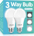 3 Way LED Light Bulbs 50 100 150W Equivalent, Daylight White 5000K, A19 Three Way Light Bulbs, E26 Base (2 Pack)