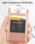Teskyer Leather ID Badge Holder for Work School IDs, Cruise Ship Cards, Hotel Key Cards - Rose Gold Lanyards