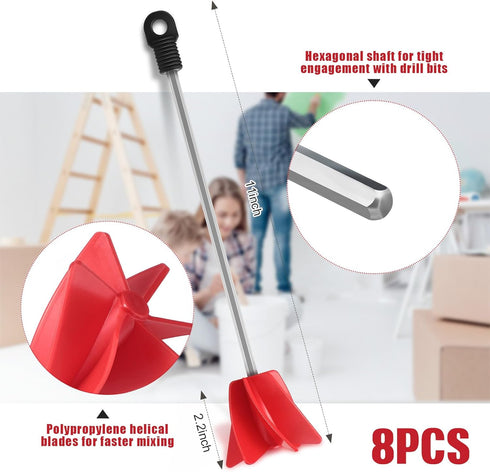 Loosh 3 Pcs 11 Inch Paint Mixer for Drill, Helix Drill Paint Stirrer, Epoxy Mixer, Resin Mixer, Concrete Mixing