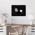 Black Fabric Memo Bulletin Board, 23.6x17.7 inches Velvet Pin Board for Wall, Vision Board with Criss-Cross Ribbons