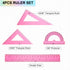 4pcs Set 20cm Inch HARFINGTON Triangular Ruler Plastic Metric Geometric Protractor Triangle Engineering Scale Drafting