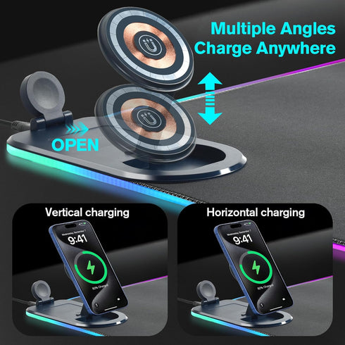 ELUTENG 4in1 31.5"x11.81" Mouse Pad with Phone Holder Wireless Charging Desk Mat RGB Ultra-Smooth Gaming Mousepad