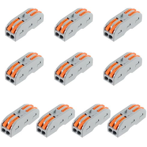 DIANN 10pcs Lever Wire Connectors SPL-2, 2 Circuit Inline Splices for 28-12 AWG Quick Connect