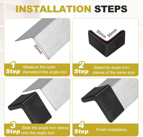 4Pcs 3-1/8" uxcell Bed Frame End Caps, Rubber L-Shape Angle Iron Foot Pad Leg Protector, Anti-Slip Leg Caps Edge Corner