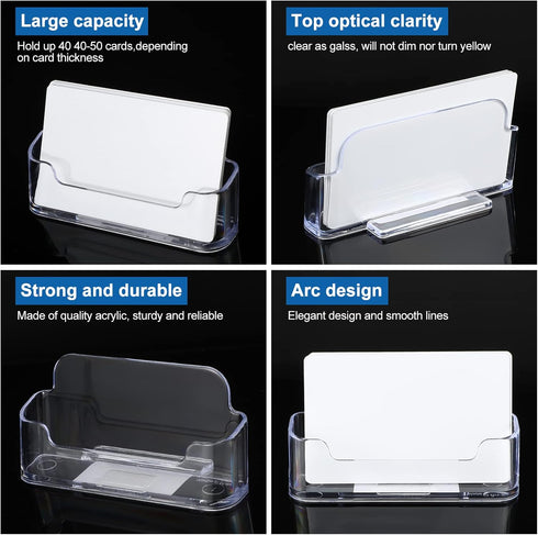 Business Card Holder for Desk, Clear Acrylic Display Stand for 96 Pieces of Office Supplies