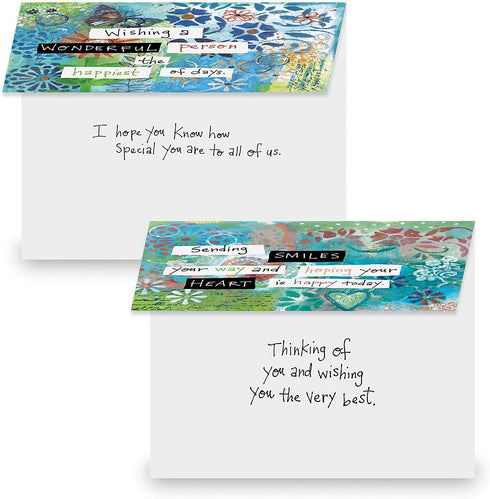 Care & Concern Thinking of You Cards - Set of 8 (4 Designs), Large 5" x 7" Friendship Cards with White Envelopes