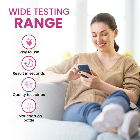 50 Count 4.0-8.0 Vaginal pH Test Strips for Women | BV, Yeast & UTI Risk Screening | pH Range | Easy Home Feminine Care