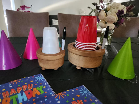 GOODHOY Party Cup Holder with Marker Slots | Drink Organizer for Birthdays, Festive Events, BBQs & Holiday Gatherings |