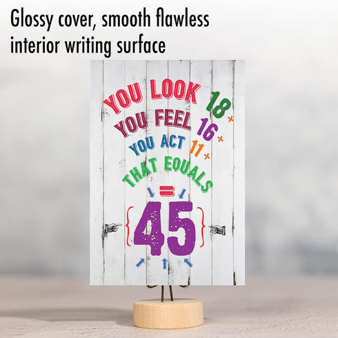 NobleWorks 45th Birthday Card with Envelope - Funny Stationery Notecard for 45 Year Old Greeting