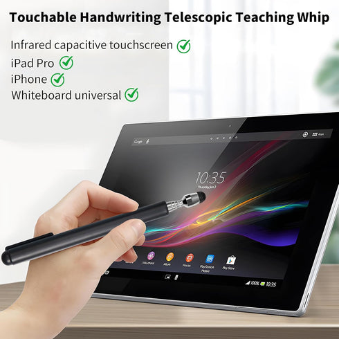 LYMXsd Universal Telescopic Stylus Pen for Touch Screens, Retractable Pointer Stick Stylus with Special Flocking Tip