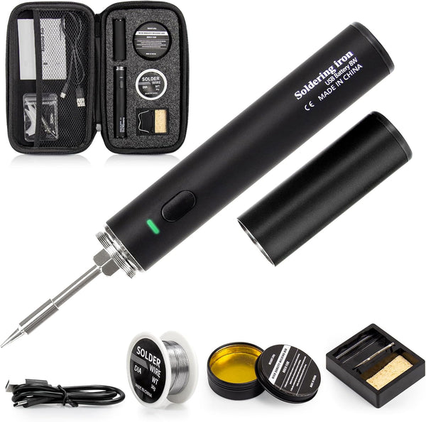 Cordless Soldering Iron Kit, USB Rechargeable 1200mAh Wireless Soldering Iron, 3 Temperature Adjustable for DIY Projects