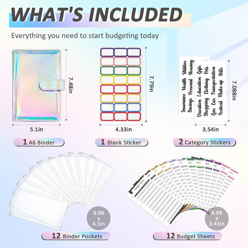 Onlyesh Budget Binder, Cash Envelopes for Budgeting, 28Pcs Budget Binder with Zipper Envelopes, Money Organizer