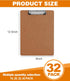 HERKKA 32 Pack Hardboard Clipboards, Low Profile Standard A4 Letter Size, ECO Friendly Office Supplies