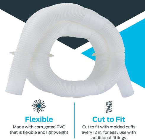 EZ-Flo PVC Bilge Pump Discharge Hose, 1-1/4 Inch ID x 6 Feet, White, Model 98587