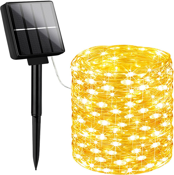 Brightever Solar String Lights, 1-Pack 40FT 100LED Solar Fairy Lights with 8