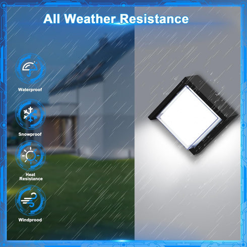 12W, 6000K 1200LM IP65 ledmo LED Wall Light Outdoor Square Exterior Porch Lights with Cover Wall Mounted Fixture Black