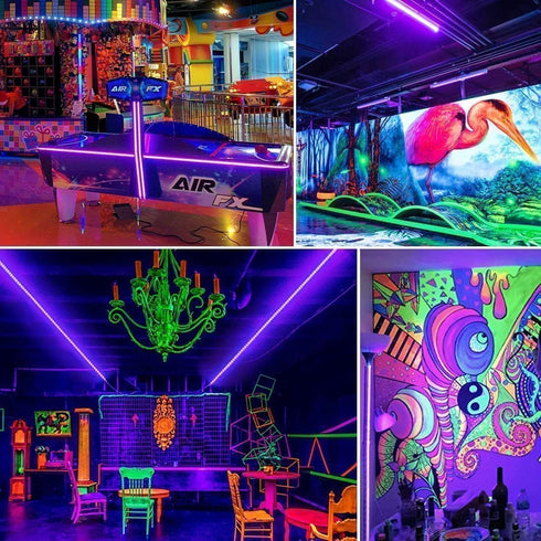 80ft 1440 12V 3 THECHAM Black Light Strip with Remote, LEDs, Flexible Blacklights for Glow Party, Adjust Brightness