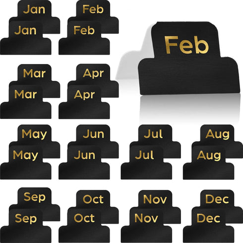 Outus 24 Pieces Monthly Adhesive Tabs for Planner, Designer Accessories Monthly Tabs Stickers for Notebook Planners