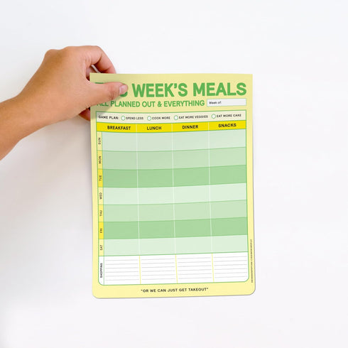 Knock Knock This Week's Meals Big & Sticky Notepad, Sticky Meal Planner Pad, 40 Sheets, 9.75 x 7-inches