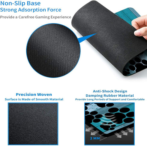 Rossy Mouse Pad, Dog Paw Prints on Wood Pattern Design, Customized Gaming Mousepad with Non-Slip Rubber Base