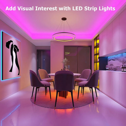 ZOZOO 100ft Bedroom(2 50ft), 44-Key Led Lights for Rolls of Smart RGB Led Strip Lights with Remote & APP Control Music
