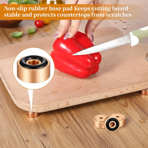 Jxiwfvl 4 0.8 0.43 Inch PCS Cutting Board Metal Feet Non Slip, X Board Feet Legs Butcher Block with Screws and Rubber