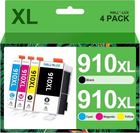 HALLOLUX 910XL Ink Cartridges for HP Printers, Combo Pack Compatible with Officejet Pro