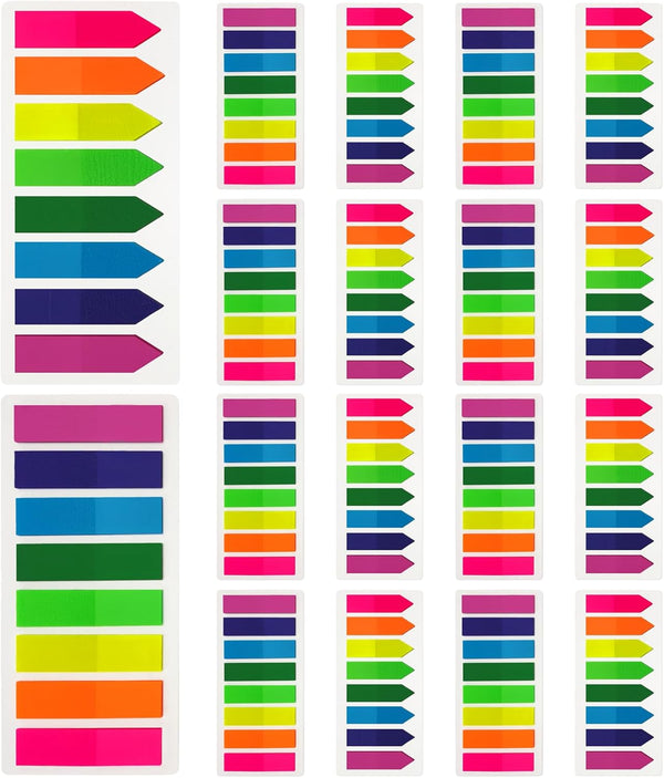 KICNIC Page Markers, 3200 Pcs Colored Sticky Tabs, Translucent Arrow Flags for Notebooks, 8 Colors