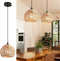 Rattan Pendant Lights with Hand-Woven Shade 9.8inch Rattan Light Fixures BohoChandelier Ceiling,Wicker