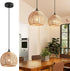 Rattan Pendant Lights with Hand-Woven Shade 9.8inch Rattan Light Fixures BohoChandelier Ceiling,Wicker