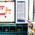 Daily Schedule Pocket Chart, Class Schedule with 13+1 Pockets, 18 Dry Eraser Cards, 2 Easy Over Door Mountings (Blue)