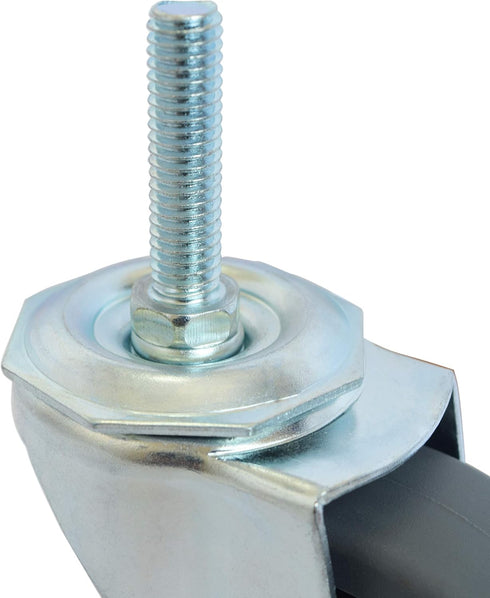 MySit 3-Inch Caster Wheels - Threaded Stem TPR, Heavy Duty 450lbs Load Capacity, Set of 4