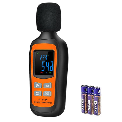 Decibel Meter, Digital Sound Level Meter Portable SPL Meter, 35dB to 135dB with Temperature Function for Home Use