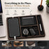 Desk Organizer Tray for Men with Ceramic Pen Holder, Wooden Valet Tray, Minimalist EDC Desk Organizer for Phone