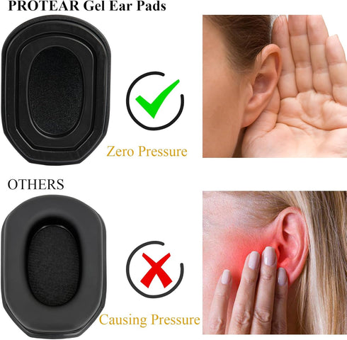 Gel Ear Pads for Walker's Razor Ear Protection,Ear Cushion Replacement for Walker Series Slim Electronic Earmuffs