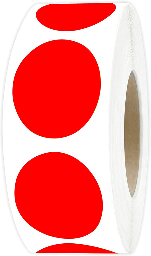 PARLAIM 1" Red Round Color Coding Circle Labels, 1000 per Roll in Dispenser Box, 1 inch Office Dot Sticker