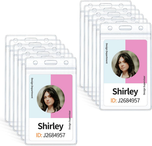 Pawfly 12 Pack Heavy Duty Waterproof Clear Card Sleeve Case Cover for ID Badge, Key Card, Driver’s License, Credit Card