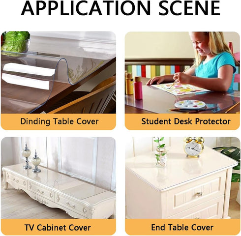 Generic 12 20 inch, 2mm Counter Clear PVC Table Cover Protector x Thick Plastic Tablecloth Rectangle, Waterproof Desk